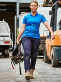 Mid Rise Stretch Cotton Work Pants - Women