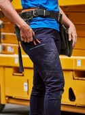 Mid Rise Stretch Cotton Work Pants - Women