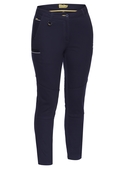 Mid Rise Stretch Cotton Work Pants - Women - Navy