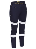 Taped Mid Rise Stretch Cotton Pants - Women