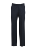 Classic Flat Front Stretch Trouser - Men - Navy