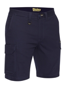 Stretch Cotton Drill Cargo Work Shorts - Navy