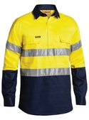 Taped Hi Vis Closed Front Drill Long Sleeve Shirt