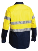 Taped Hi Vis Closed Front Drill Long Sleeve Shirt - Back