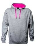 Got Colour Hoodie - Youth - Grey Marle/Fuchsia