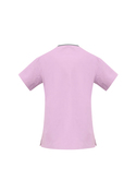 Contrast Crossover Scrubs Top - stretch poly/cotton - Women - Back View