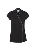 Zen Stretch Crossover Medical Tunic - Black/White