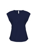 Mia Pleat Soft Jersey Knit Top - Women - Midnight Blue
