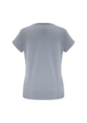 Lana V-neck Jersey Knit Short Sleeve Top - Back View