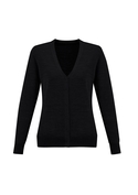 Roma 50% Merino Knit Cardigan - Women - Black