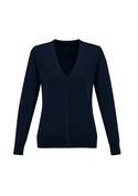 Roma 50% Merino Knit Cardigan - Women - Navy