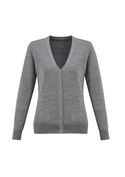 Roma 50% Merino Knit Cardigan - Women - Silver