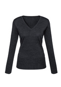 Milano Machine Washable V-Neck Pullover - Women - Charcoal