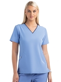Matrix Impulse Contrast Curved V Neck Scrub Top - Women