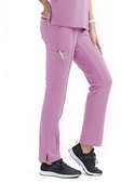 Matrix Impulse Full Elastic Waistband Scrub Pant - Women - Orchid Bouquet/Navy Trim