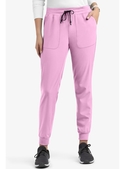 Matrix Impulse Knit Yoga Waistband Jogger Scrub Pant - Women - Orchid Bouquet/Navy Trim