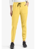 Matrix Impulse Knit Yoga Waistband Jogger Scrub Pant - Women - Sunshine/Pewter Trim