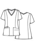 Matrix Contrast Double V-Neck Scrub Top - Women