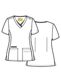 Matrix Pro Contrast Layered V-neck Scrub Top - Women - Style detail