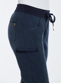 Matrix Pro Contrast Yoga Band Scrub Pants - Women - Heather Navy