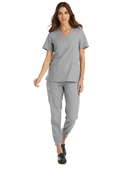 Momentum Mock Wrap Neck Scrub Top - Women