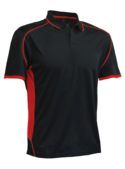 Matchpace Quick Dry Polo Shirt - Unisex/Adult - Black/Red