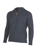 Mount Zip Sweater - Possum/Merino Blend - Blue Jeans