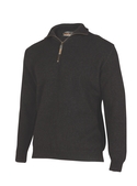 Legend Zip and Collar Sweater - Recycled Eco Blend - Charcoal