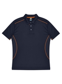 Kuranda Polo Shirt - Men - Polyester, New mesh knit - Navy/Fluoro Orange