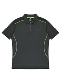 Kuranda Polo Shirt - Men - Polyester, New mesh knit - Slate/Fluoro Green