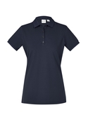 City Cotton Blend Polo Shirt - Women - Navy