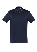 Aston 100% Cotton Polo Shirt - Men - Navy/Silver Grey
