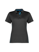 Balance Polo Shirt - Women - Grey/Cyan 