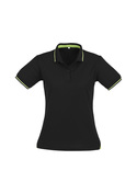 Jet Cotton Backed BIZCOOL Polo Shirt - Women - Black/Bright Green