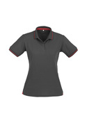 Jet Cotton Backed BIZCOOL Polo Shirt - Women - Steel Grey/Red