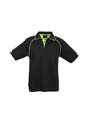 Fusion BIZ COOL Cotton Backed Polo Shirt - Men - Black/Fluoro Lime
