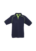 Fusion BIZ COOL Cotton Backed Polo Shirt - Men - Navy/Fluoro Lime