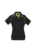 Fusion BIZ COOL Cotton Backed Polo Shirt - Women - Black/Fluoro Lime