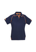 Fusion BIZ COOL Cotton Backed Polo Shirt - Women - Navy/Fluoro Orange