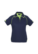 Fusion BIZ COOL Cotton Backed Polo Shirt - Women - Navy/Fluoro Lime