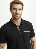Edge Poly/Cotton Contrast Polo Shirt - Men