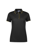 Focus Poly/Cotton Polo Shirt - Women - Black/Gold