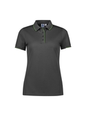 Focus Poly/Cotton Polo Shirt - Women - Grey/Fluoro Lime