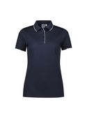 Focus Poly/Cotton Polo Shirt - Women - Navy/White