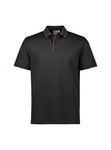 Focus Poly/Cotton Polo Shirt - Men - Black/Orange