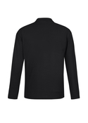 Crew Long Sleeve Poly/Cotton Polo Shirt - Men - Black