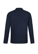 Crew Long Sleeve Poly/Cotton Polo Shirt - Men - Navy