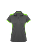 Rival BIZCOOL Micro Interlock Polo Shirt - Women - Grey/Fluoro Lime