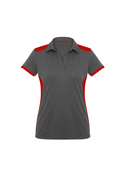 Rival BIZCOOL Micro Interlock Polo Shirt - Women - Grey/Red