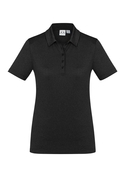 Aero BIZ COOL Cotton-feel Polo Shirt - Women - Black Marle